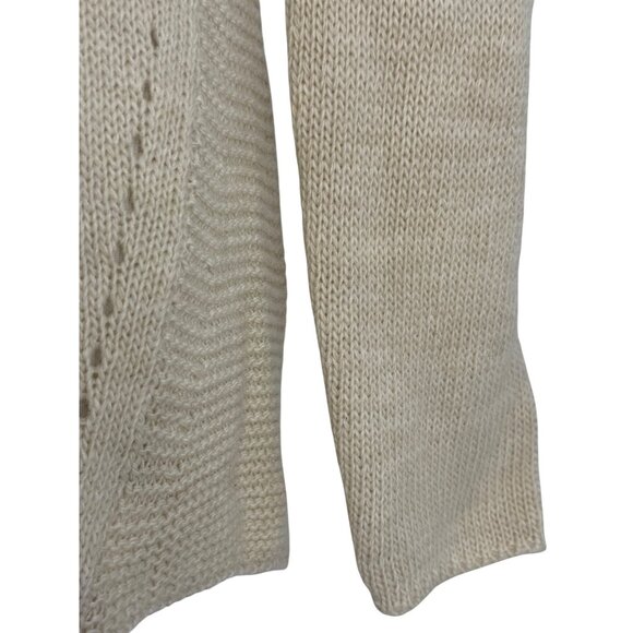 Vintage 90s Bianca B Cream Beige Knit Crochet Back Sweater Y2K Made In Italy M - Picture 3 of 13